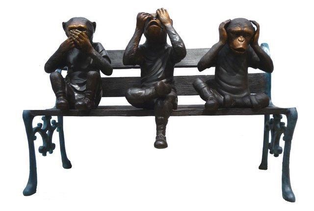 3 Monkeys on Bench