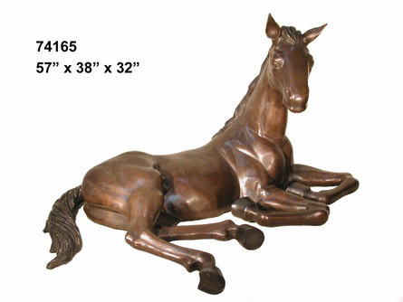 Life Size Bronze Foal Resting Statue