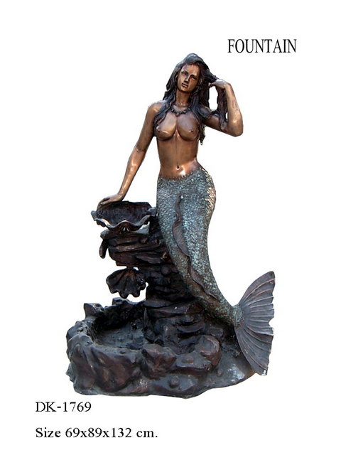 Bronze Mermaid on Rocks