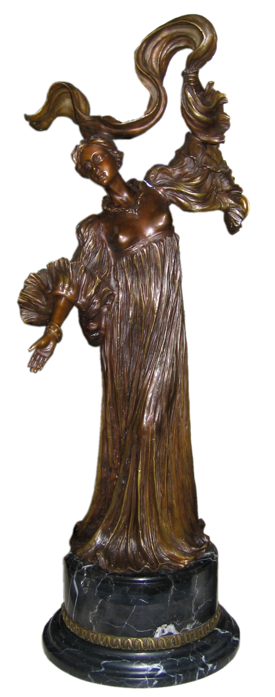 BRONZE LADY WITH SCARF