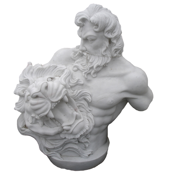 Marble Hercules Bust with Lion Head
